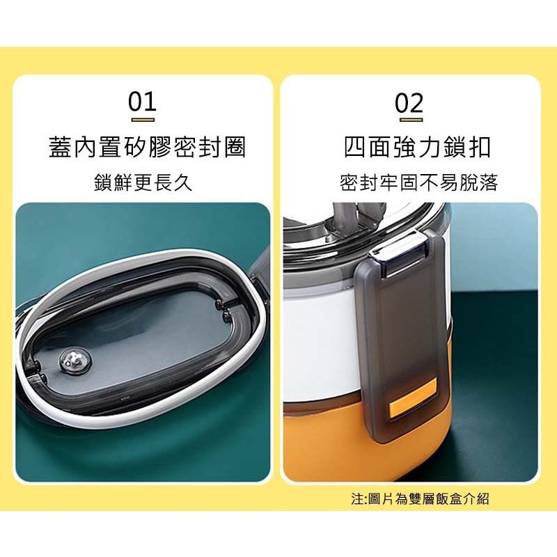 『台灣公司貨👑』304不銹鋼便當盒【腸腸的居家生活】『免運』 不鏽鋼保溫餐盒 注水加熱 易扣便當盒 贈餐具 安全材質-細節圖6