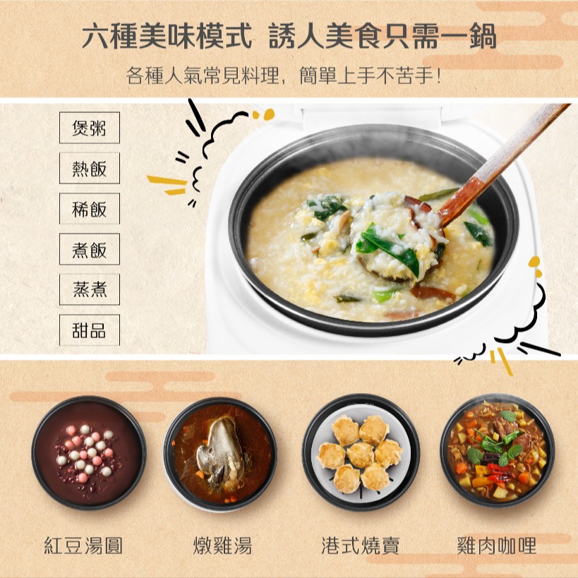 【AIWA 愛華】3L 微電腦多功能電子鍋 RC-6 Ⅱ-細節圖2