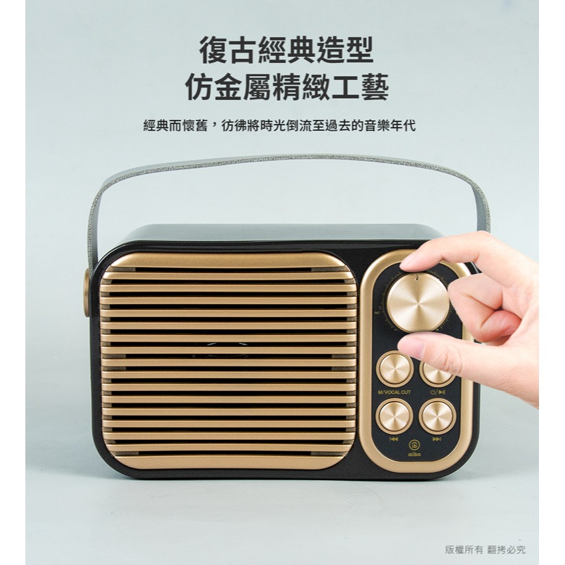 【Aibo】 經典復古 雙人對唱行動KTV 藍牙喇叭無線麥克風組-細節圖8