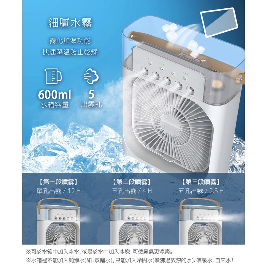 【Aibo 】 極涼大風量 USB水冷扇/噴霧風扇(600ML)-細節圖5