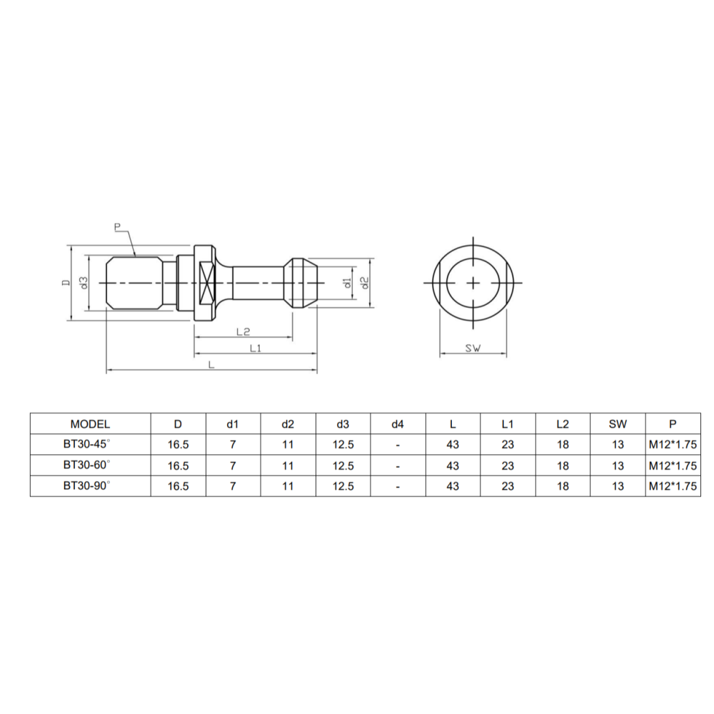 附發票 CNC拉栓＂ BT30-45°、60°、90°  PULL STUD CNC 銑床加工機 拉釘 台灣製造 拉爪-細節圖5