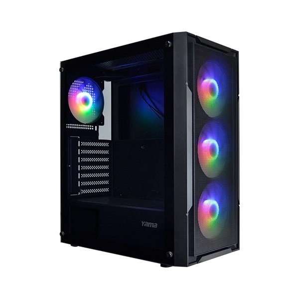 @電子街3C特賣會@全新 MONTECH 君主 X1 (黑色) 玻璃透側機殼 RGB風扇前3後1 / 追光 (可關燈)-細節圖2