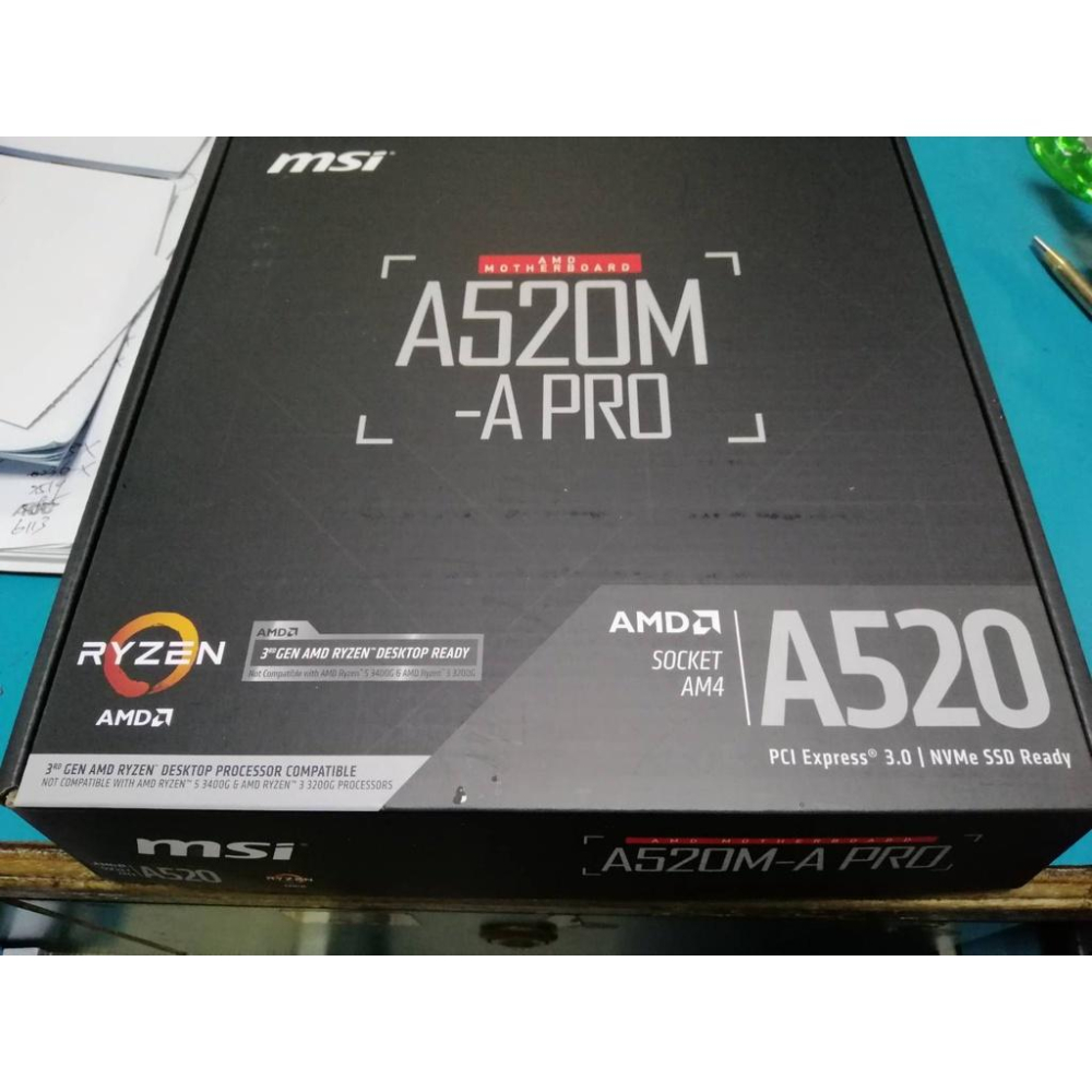 @電子街3C特賣會@全新 MSI 微星 A520M-A PRO 主機板 AM4 A520M / R3-4100 CPU-細節圖2