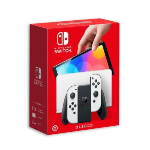 @電子街3C特賣會@全新Nintendo 任天堂 Switch OLED 白色主機 送 四合一搖桿蘑菇帽+收納包+保護貼