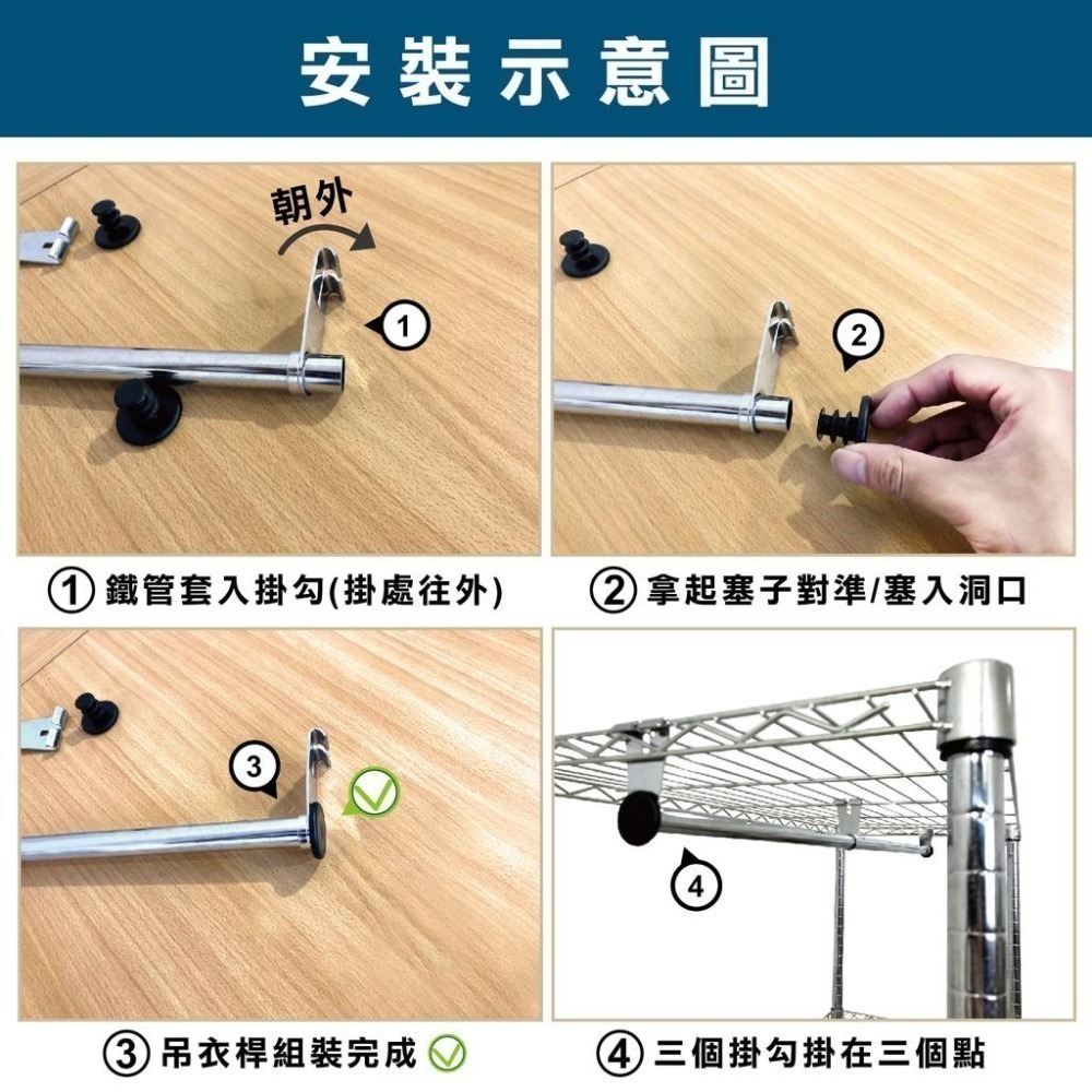 【KIWISH】鐵架配件｜60/80/90/102/120/150CM吊衣桿｜掛衣桿 衣櫥架衣桿 衣架 掛衣架 吊衣架-細節圖6