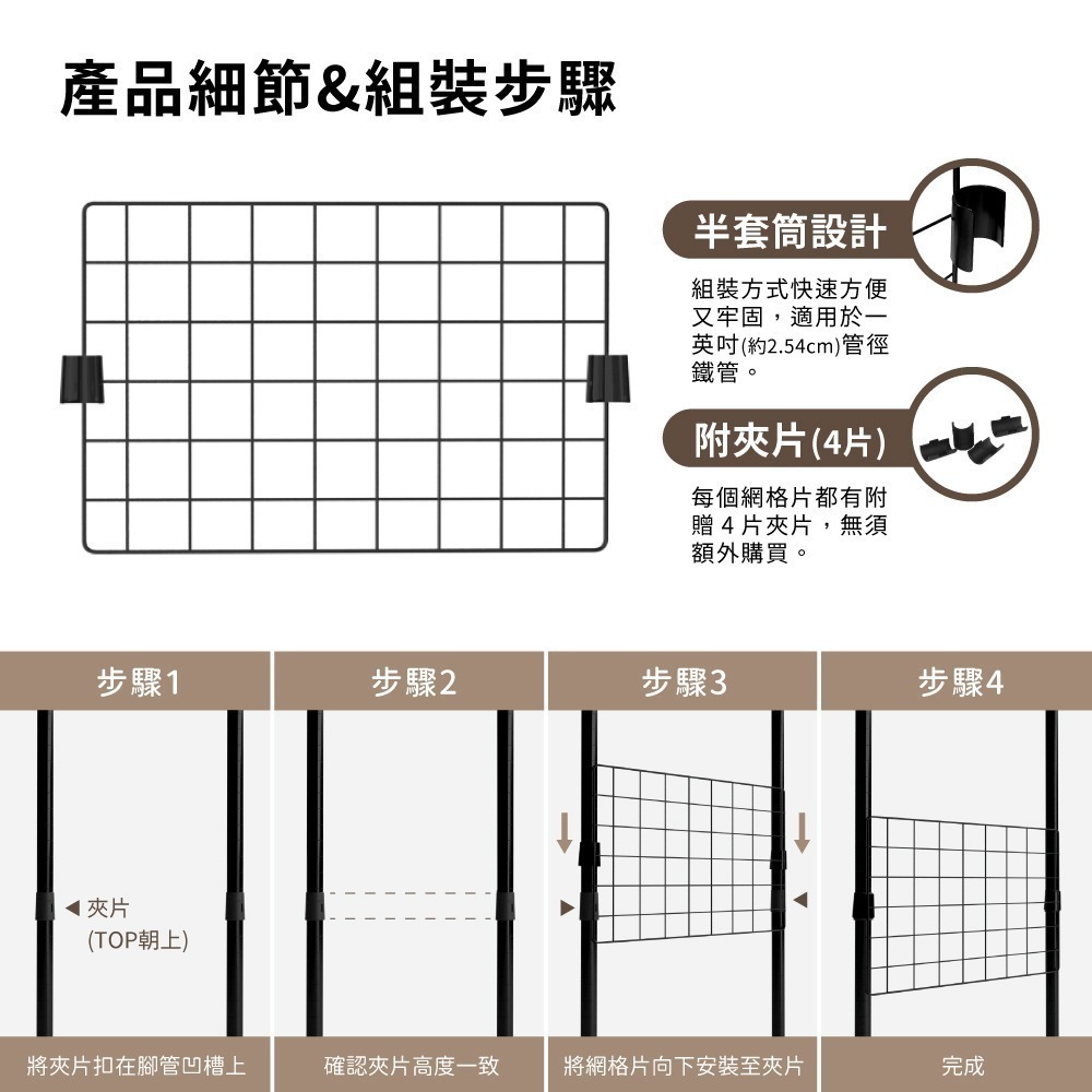 【KIWISH】鐵架配件 多尺寸網片 方格網 網片 網格片 鐵網片格網 格網片 網格 網格架 鐵網格 網格置物架-細節圖2