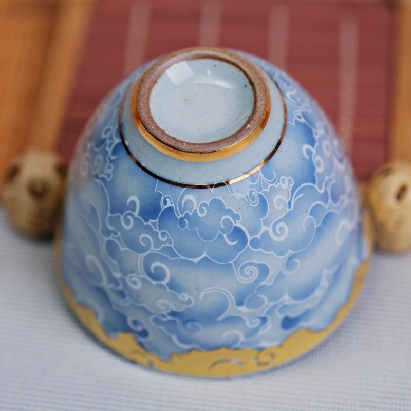 【全館滿599免運】茶杯 品茗杯 主人杯 青雲攬月杯─45ml 陶瓷茶杯單杯 陶瓷茶杯 收藏款名家之作【自在坊茶具】-細節圖4