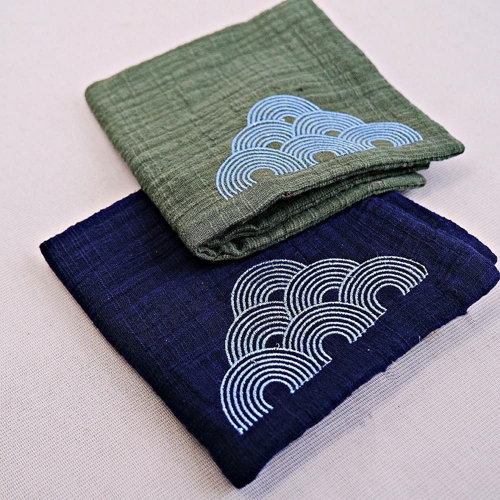 【全館滿599免運】日式刺繡祥雲棉麻茶巾 雙層加厚吸水 全手工 養壺茶布 禪意功夫 19*28CM【自在坊茶具】-規格圖9