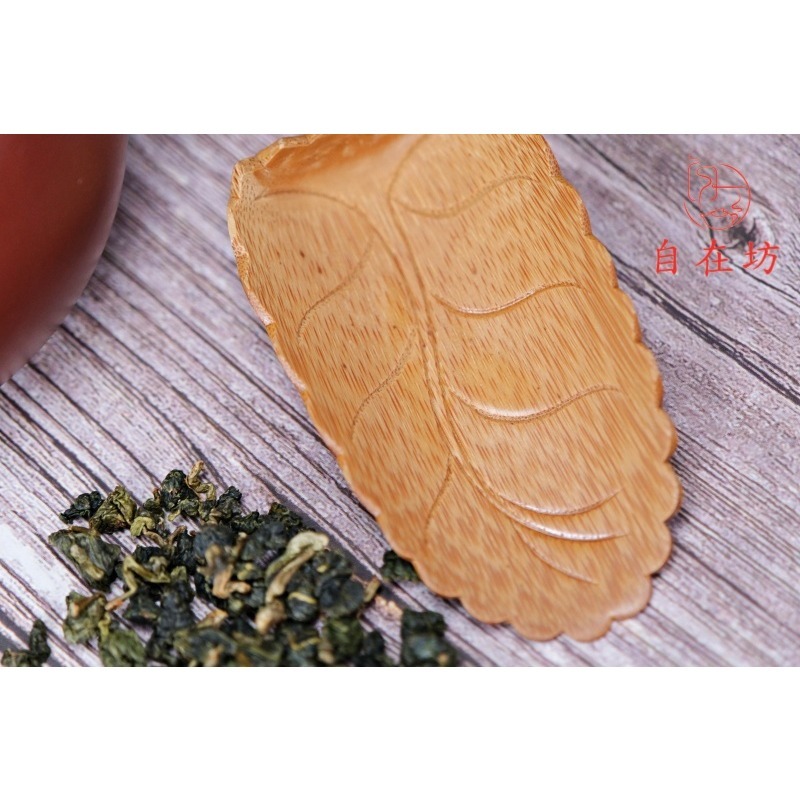 【全館滿599免運】茶則 手工茶則 日本茶勺 精雕樹葉竹制茶則 茶道配件 茶匙茶剷【自在坊茶具】-細節圖9