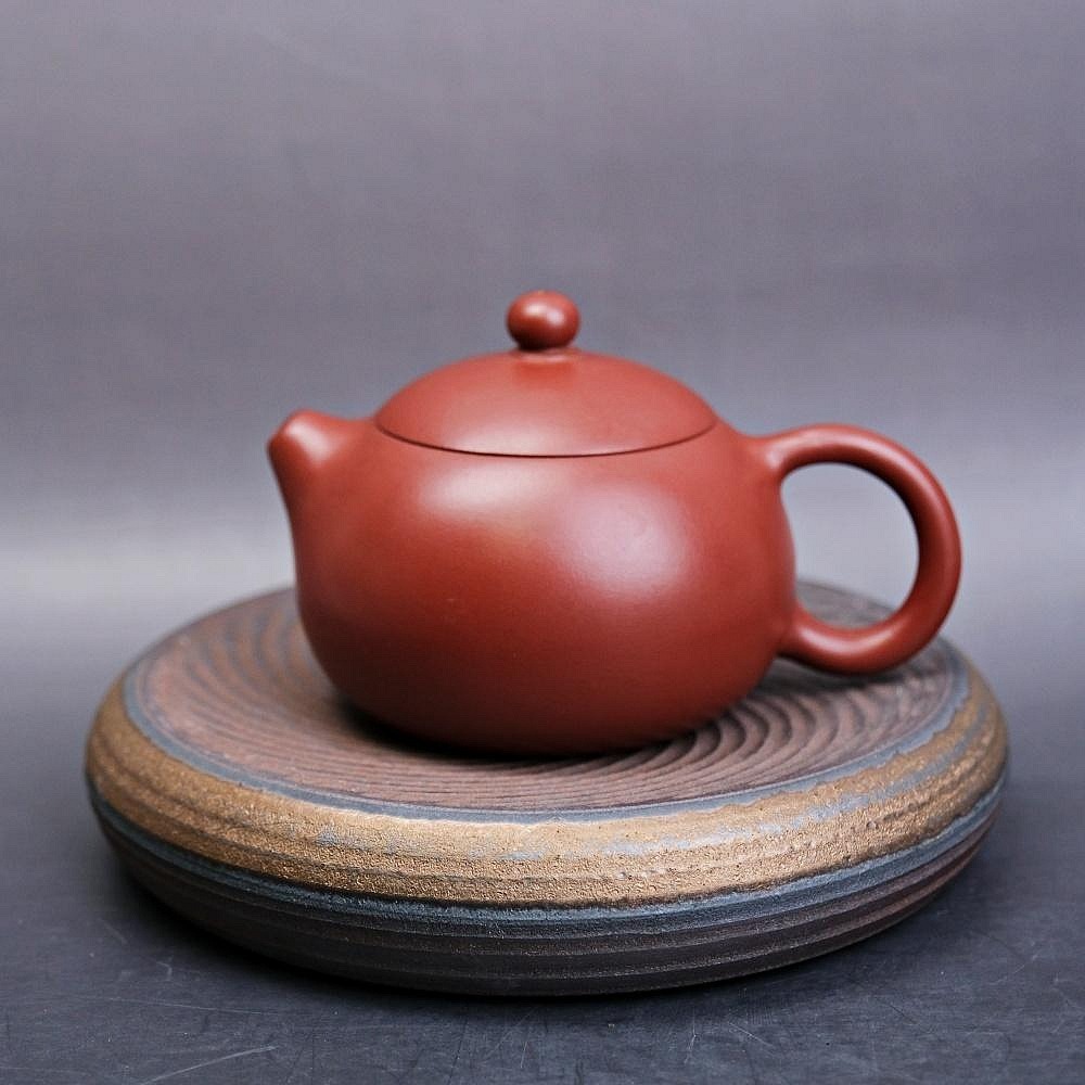 【全館滿599免運】壺承 柴燒壺承 古早柴燒鎏金壺承 日式圓形玄紋跳刀壺墊 乾泡盤台【自在坊茶具】-細節圖2