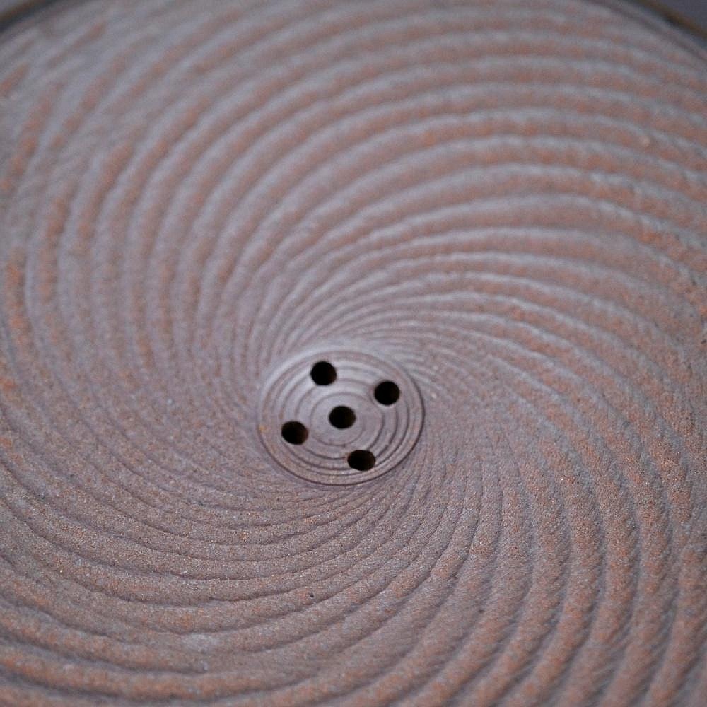 【全館滿599免運】壺承 柴燒壺承 古早柴燒鎏金壺承 日式圓形玄紋跳刀壺墊 乾泡盤台【自在坊茶具】-細節圖4