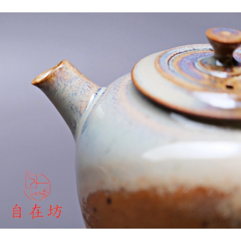 【全館滿599免運】茶壼 燒茶壺 精品手工柴燒茶壺【柴燒壺-12號190ml】孤品一器一拍 柴燒粗陶茶壺【自在坊茶具】-細節圖3