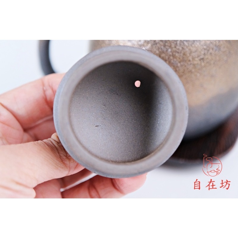 【全館滿599免運】茶壼 龍蛋壺 鎏金龍蛋壺210ml 鎏金 泡茶壺 手工粗陶【自在坊茶具】-細節圖7