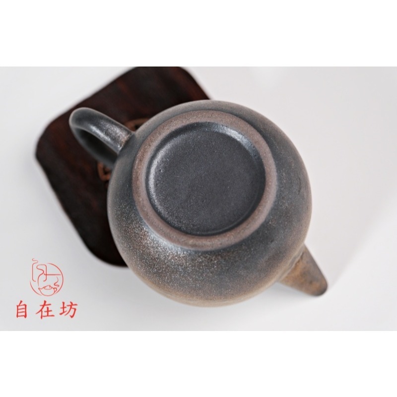 【全館滿599免運】茶壼 龍蛋壺 鎏金龍蛋壺210ml 鎏金 泡茶壺 手工粗陶【自在坊茶具】-細節圖11