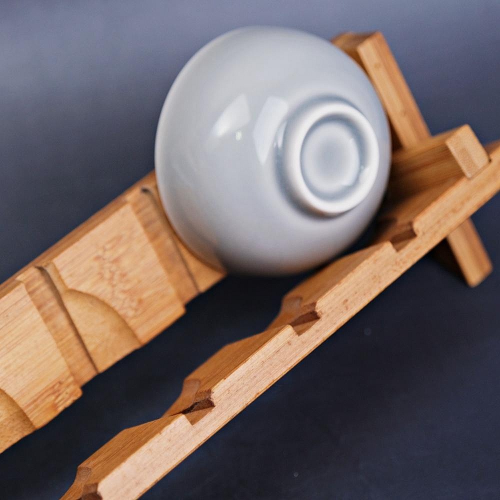 【全館滿599免運】杯架 竹製杯架 竹製折疊杯架 摺疊茶杯展示架 折疊9杯收納架 茶道用具【自在坊茶具】-細節圖4