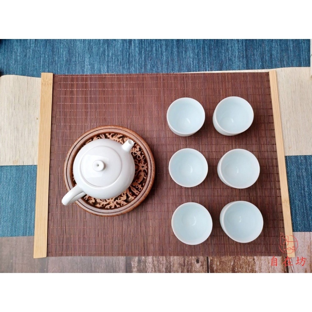 【全館滿599免運】茶具 天然竹板竹席 茶道配件 茶具茶道 日式隔熱茶席 乾泡茶竹蓆 30*40CM【自在坊茶具】-細節圖2