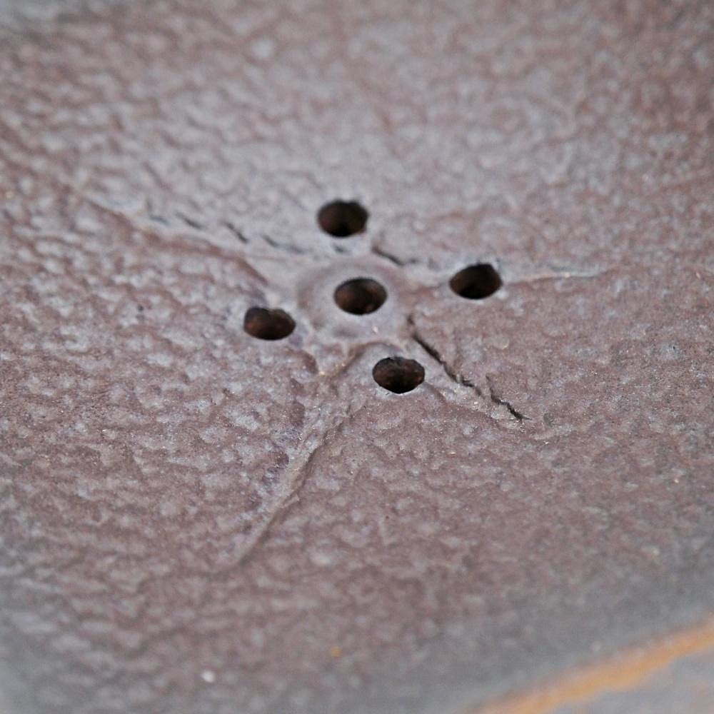 【全館滿599免運】古早柴燒鎏金壺承 日式復古方形壺承 粗陶柴燒茶壺 復古簡約乾泡盤台【自在坊茶具】-細節圖5