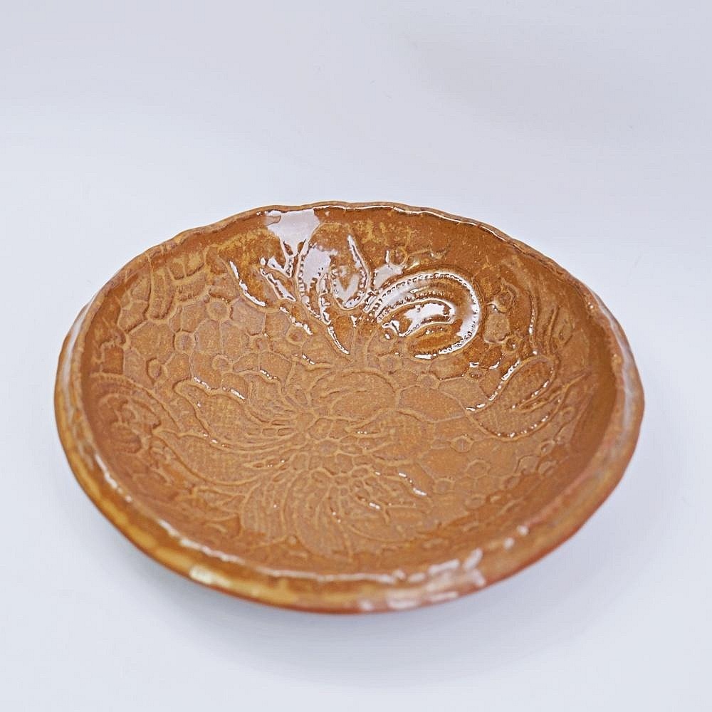 【全館滿599免運】精品粗陶 粗陶蓮葉壺承 二件分離式壺承 功夫茶具 粗陶仿物茶茶壺 復古簡約乾泡盤台【自在坊茶具】-細節圖4