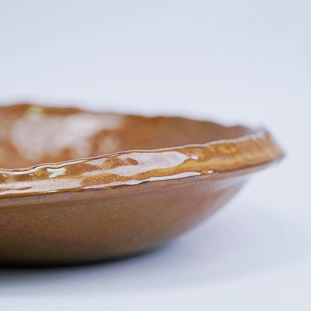 【全館滿599免運】精品粗陶 粗陶蓮葉壺承 二件分離式壺承 功夫茶具 粗陶仿物茶茶壺 復古簡約乾泡盤台【自在坊茶具】-細節圖7