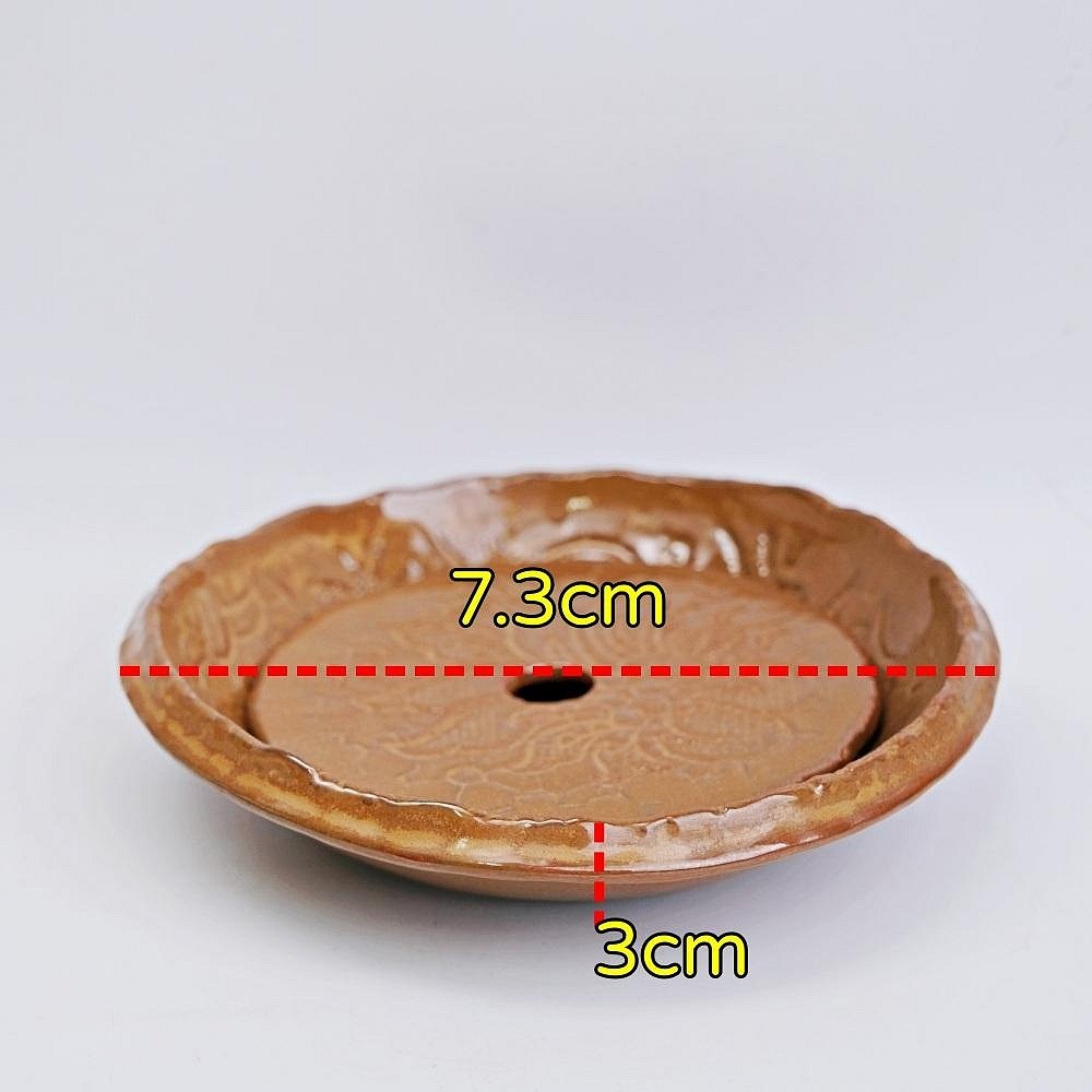 【全館滿599免運】精品粗陶 粗陶蓮葉壺承 二件分離式壺承 功夫茶具 粗陶仿物茶茶壺 復古簡約乾泡盤台【自在坊茶具】-細節圖8