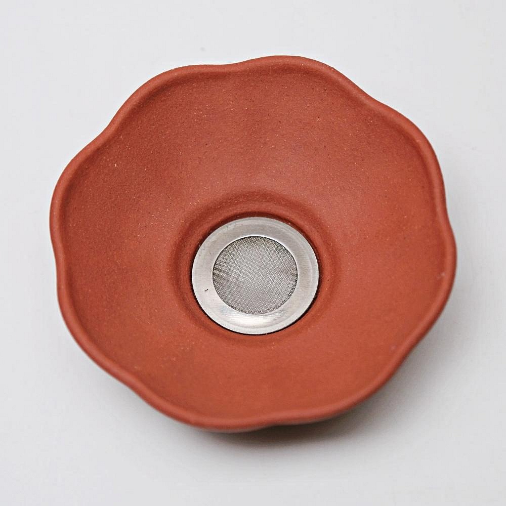 【全館滿599免運】茶漏 茶濾 紫砂茶漏【手工紫砂蓮花茶漏】原礦清水泥【自在坊茶具】-細節圖7