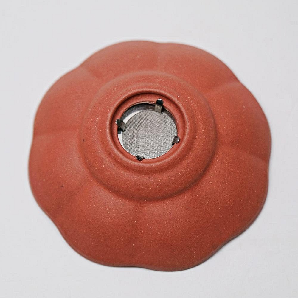 【全館滿599免運】茶漏 茶濾 紫砂茶漏【手工紫砂蓮花茶漏】原礦清水泥【自在坊茶具】-細節圖8
