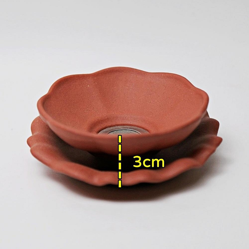 【全館滿599免運】茶漏 茶濾 紫砂茶漏【手工紫砂蓮花茶漏】原礦清水泥【自在坊茶具】-細節圖10