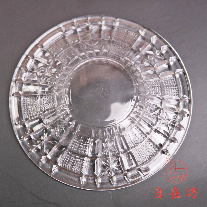 【全館滿599免運】杯墊【玻璃錘目紋杯墊】杯碟 玻璃杯墊 耐熱玻璃杯墊 品茗茶杯10*10cm【自在坊茶具】-細節圖5