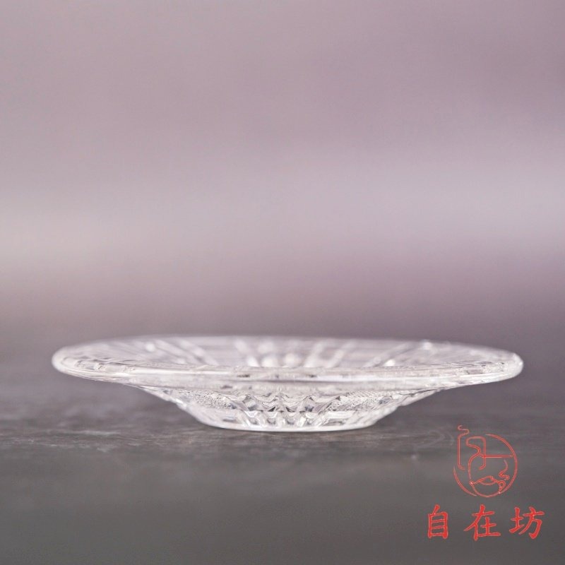 【全館滿599免運】杯墊【玻璃錘目紋杯墊】杯碟 玻璃杯墊 耐熱玻璃杯墊 品茗茶杯10*10cm【自在坊茶具】-細節圖7