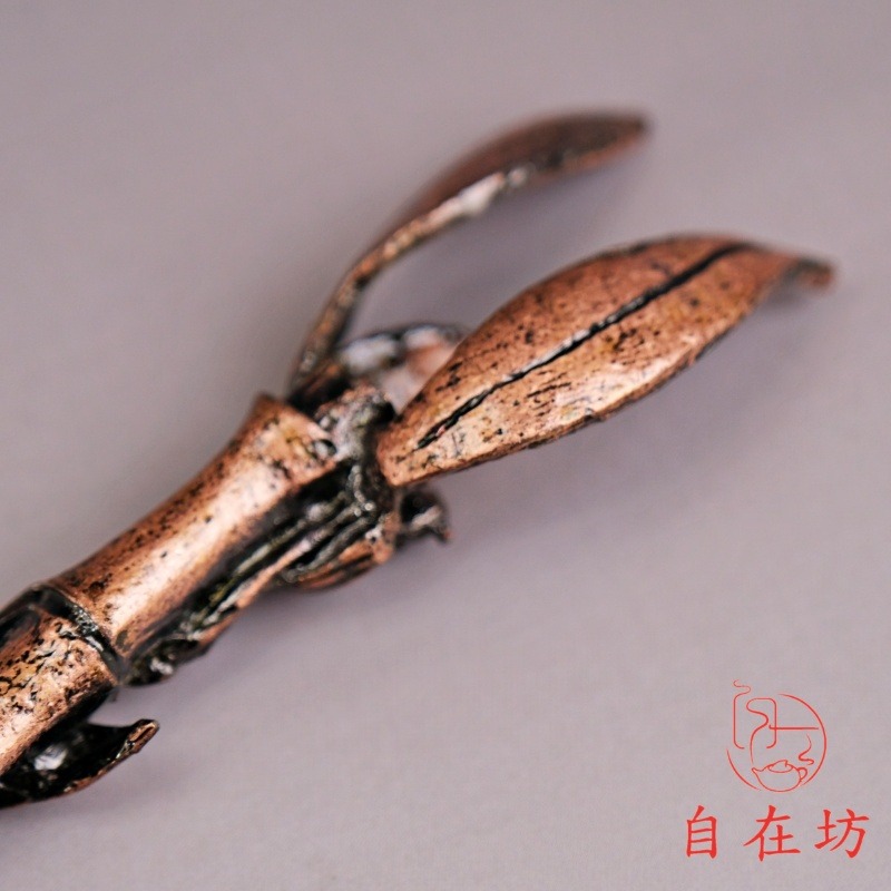 【全館滿599免運】壺叉 青桐 / 紅桐蟬竹節壺叉 壺夾 鐵壺蓋叉 銅制壺夾【自在坊茶具】-細節圖6