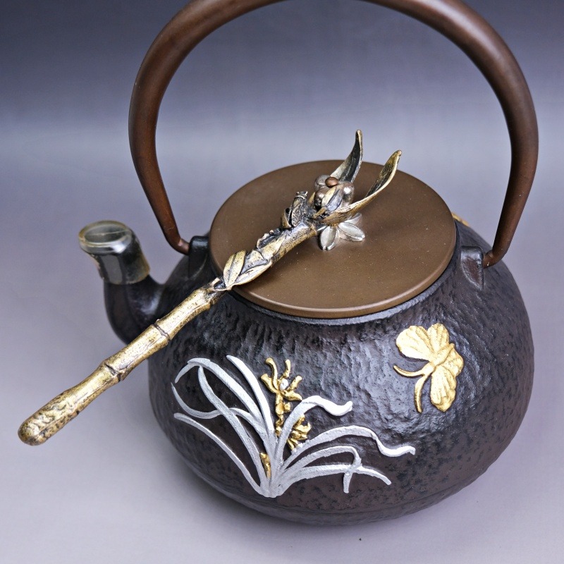 【全館滿599免運】壺叉 青桐 / 紅桐蟬竹節壺叉 壺夾 鐵壺蓋叉 銅制壺夾【自在坊茶具】-細節圖7