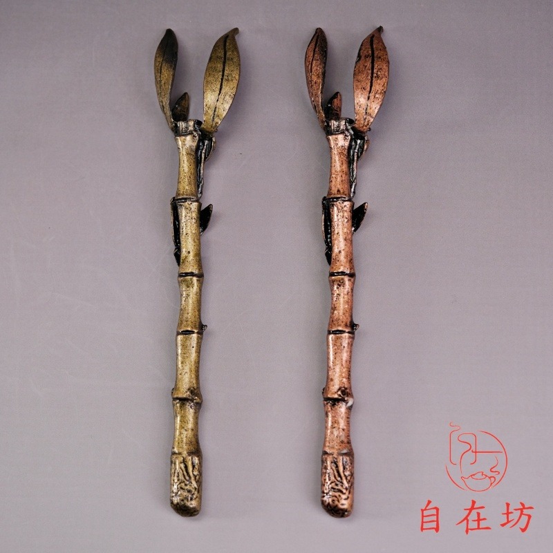 【全館滿599免運】壺叉 青桐 / 紅桐蟬竹節壺叉 壺夾 鐵壺蓋叉 銅制壺夾【自在坊茶具】-細節圖9