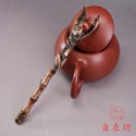 【全館滿599免運】壺叉 青桐 / 紅桐蟬竹節壺叉 壺夾 鐵壺蓋叉 銅制壺夾【自在坊茶具】-規格圖10