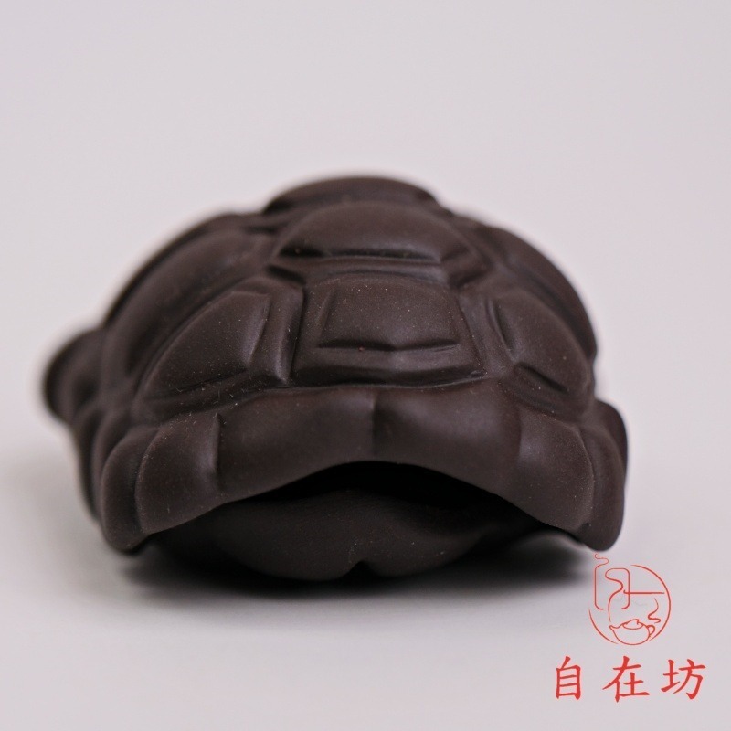 【全館滿599免運】富甲一方(朱泥 / 紫泥) 烏龜殼 紫砂陶瓷茶寵 茶盤裝飾 桌面擺件 茶桌裝飾【自在坊茶具】-細節圖3