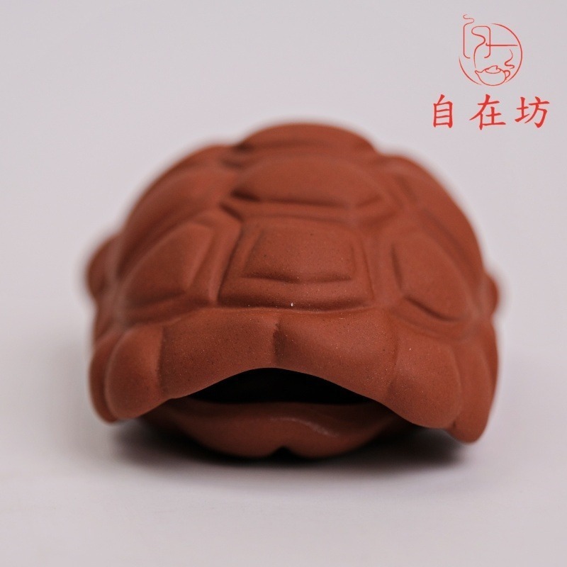 【全館滿599免運】富甲一方(朱泥 / 紫泥) 烏龜殼 紫砂陶瓷茶寵 茶盤裝飾 桌面擺件 茶桌裝飾【自在坊茶具】-細節圖4