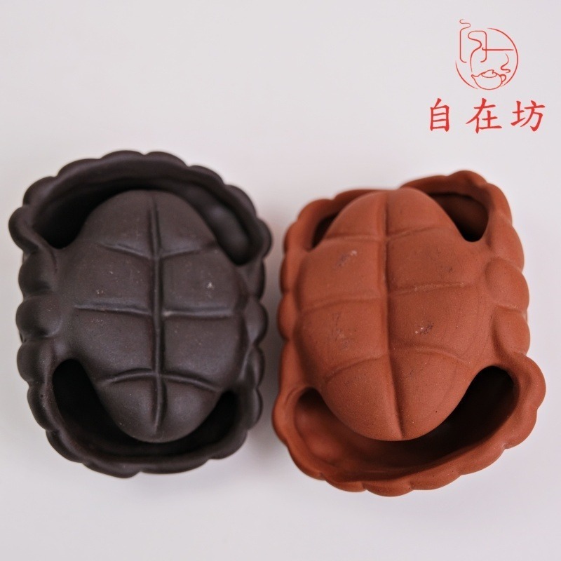 【全館滿599免運】富甲一方(朱泥 / 紫泥) 烏龜殼 紫砂陶瓷茶寵 茶盤裝飾 桌面擺件 茶桌裝飾【自在坊茶具】-細節圖6