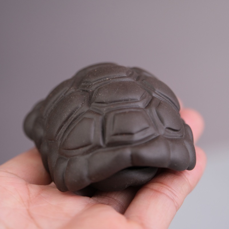 【全館滿599免運】富甲一方(朱泥 / 紫泥) 烏龜殼 紫砂陶瓷茶寵 茶盤裝飾 桌面擺件 茶桌裝飾【自在坊茶具】-細節圖8