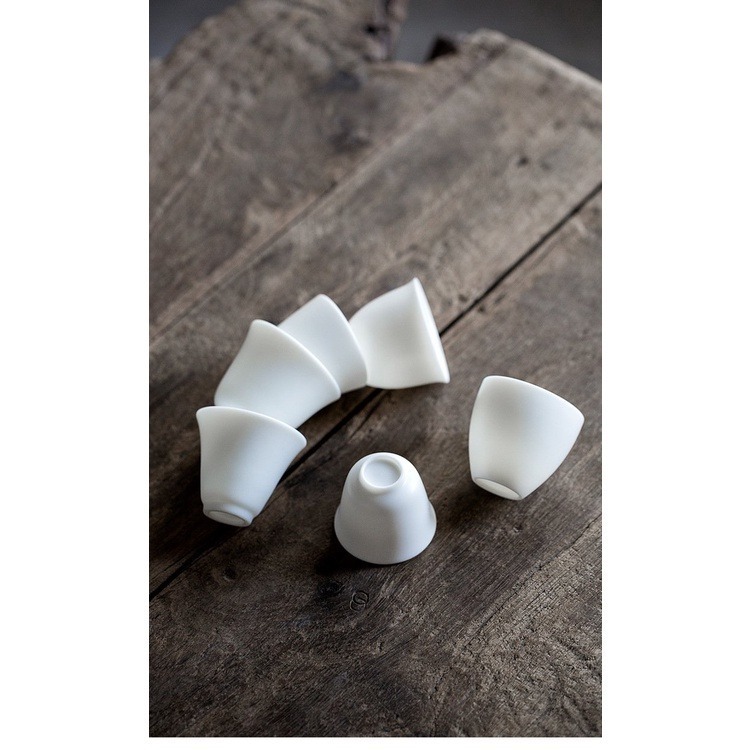 【全館滿599免運】精品玉瓷沉香杯 白瓷手工茶杯 禪風古韻 功夫茶具 質樸簡約【自在坊茶具】-細節圖3