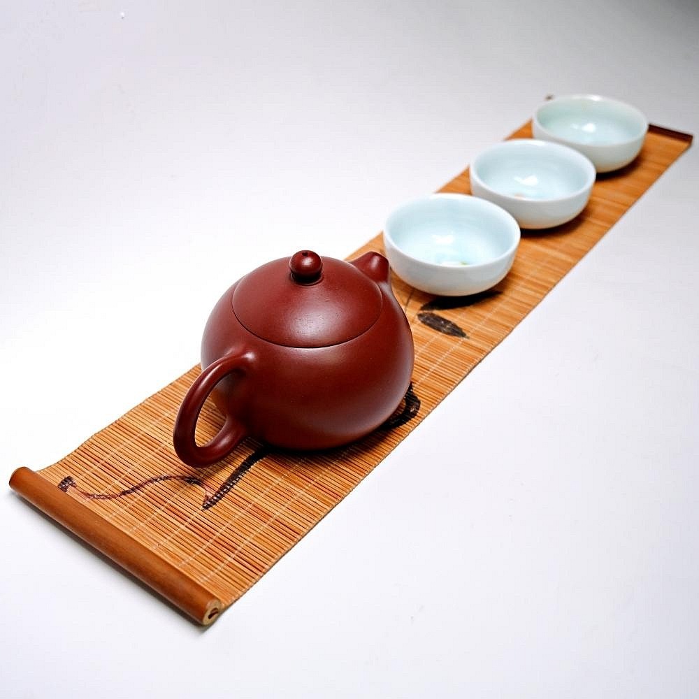 【全館滿599免運】茶席 竹茶席 噴繪竹茶蓆 茶席香席 茶道配件 竹席 小竹席45*10cm【自在坊茶具】-細節圖2