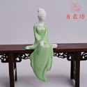 【全館滿599免運】仕女書琴詩畫(藍琴 / 藍書 / 綠畫 / 綠琪) 陶瓷茶寵 茶盤裝飾 茶桌裝飾【自在坊茶具】-規格圖11