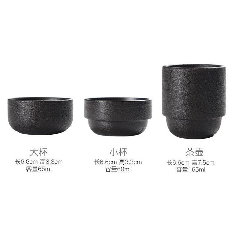 【全館滿599免運】精品粗陶同心杯 一壺四杯款 旅行茶具 無釉拋光高檔素面 快客同心杯 快客杯【自在坊茶具】-細節圖9