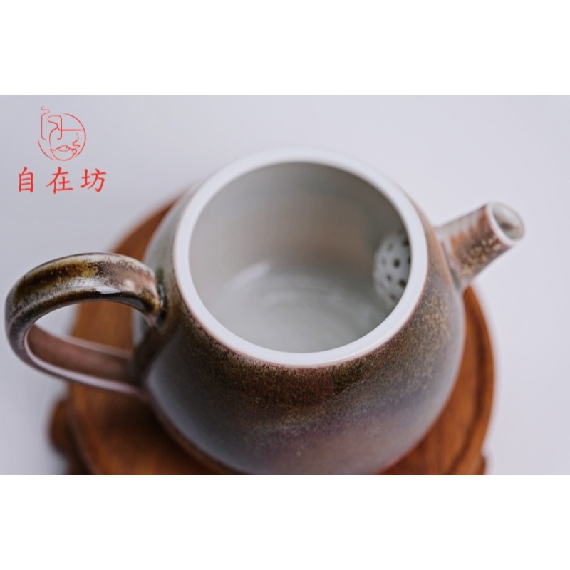 【全館滿599免運】茶壼 柴燒壺 精品手工柴燒茶壺 【龍蛋壺-4號】孤品一器一拍 柴燒粗陶茶壺【自在坊茶具】-細節圖11