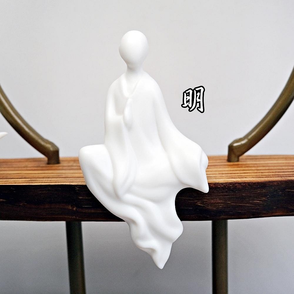 【全館滿599免運】【特價分享】白瓷佛像倒流香 禪意擺件 櫥窗展示 手工創意【自在坊茶具】-規格圖11