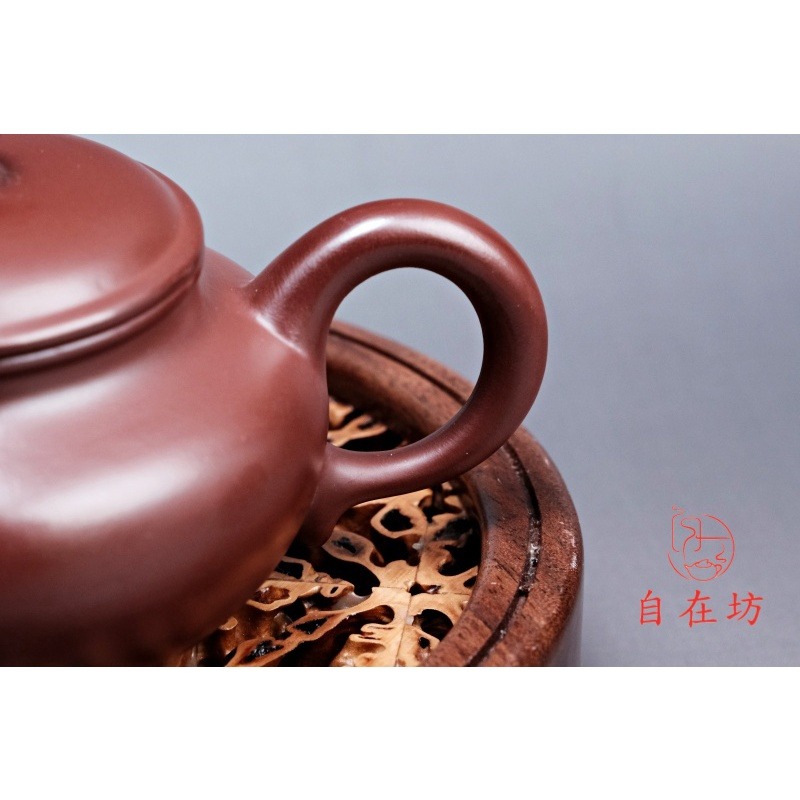 【全館滿599免運】茶壼 紫砂壺 仿古壼【灌模仿古壺-145ml】小容量 小龍蛋壺 個人手把壺 紫砂壺【自在坊茶具】-細節圖4