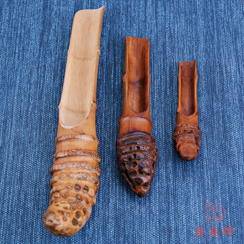 【全館滿599免運】茶鏟 竹根茶器系列 竹根茶鏟(大、中、小) 自然古樸 竹製茶具 竹根雕茶具【自在坊茶具】-細節圖2