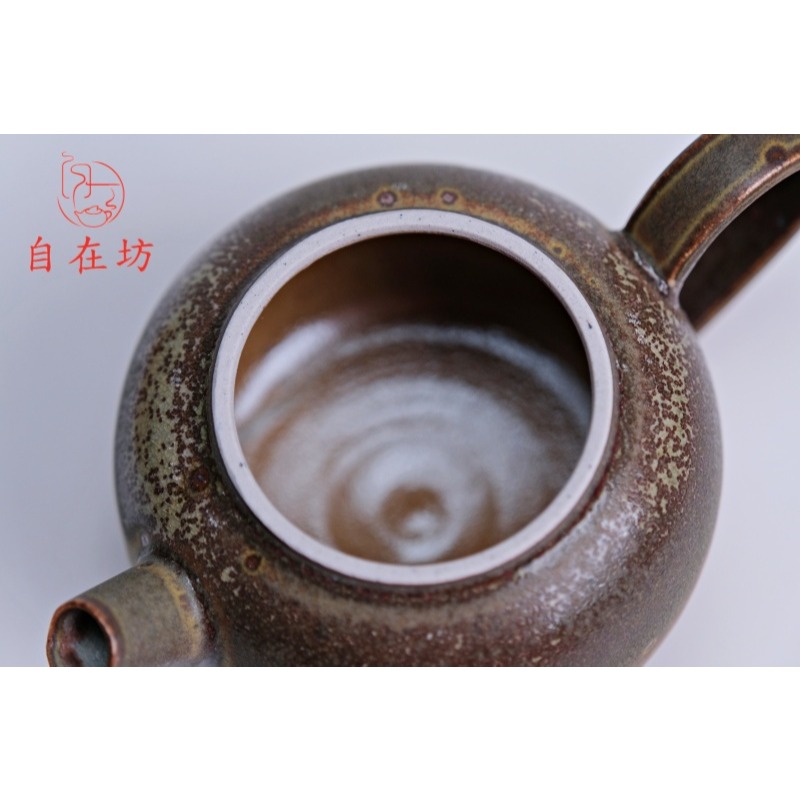 【全館滿599免運】精品手工柴燒茶壺【圓珠壺-3號】孤品一器一拍 功夫茶具 柴燒粗陶茶壺 個人壺【自在坊茶具】-細節圖10