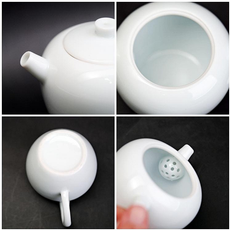 【全館滿599免運】【特價分享】景德鎮特級影青白瓷 巨輪珠壺9件整套陶瓷茶具 精細手工藝製作【自在坊茶具】-細節圖6
