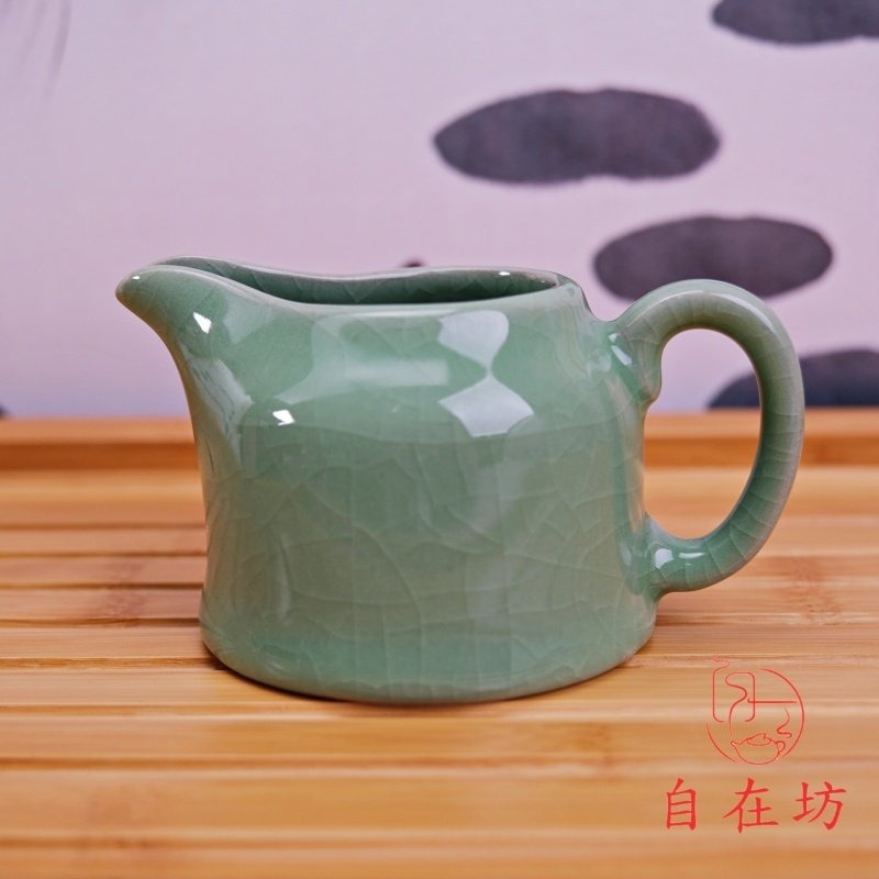 【全館滿599免運】【父親節禮品特賣】精品青瓷茶具【龍泉青瓷12件禮盒組】1壺1海1漏8杯 精緻茶具禮盒【自在坊茶具】-細節圖6