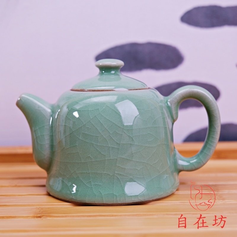 【全館滿599免運】【父親節禮品特賣】精品青瓷茶具【龍泉青瓷12件禮盒組】1壺1海1漏8杯 精緻茶具禮盒【自在坊茶具】-細節圖10