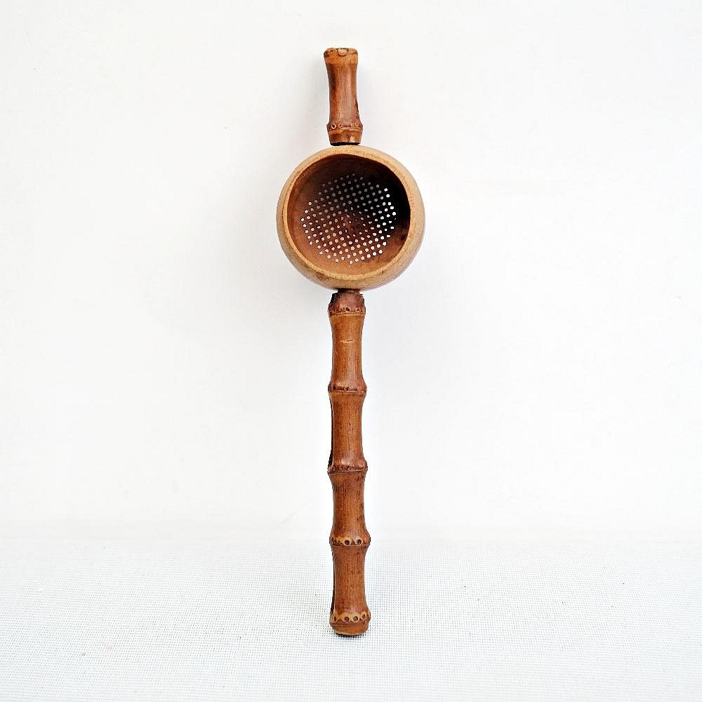 【全館滿599免運】茶漏 竹根茶漏 日式茶道竹根茶漏 孟宗竹節茶漏 葫蘆茶濾 茶具創意過濾器 茶道配件【自在坊茶具】-細節圖2